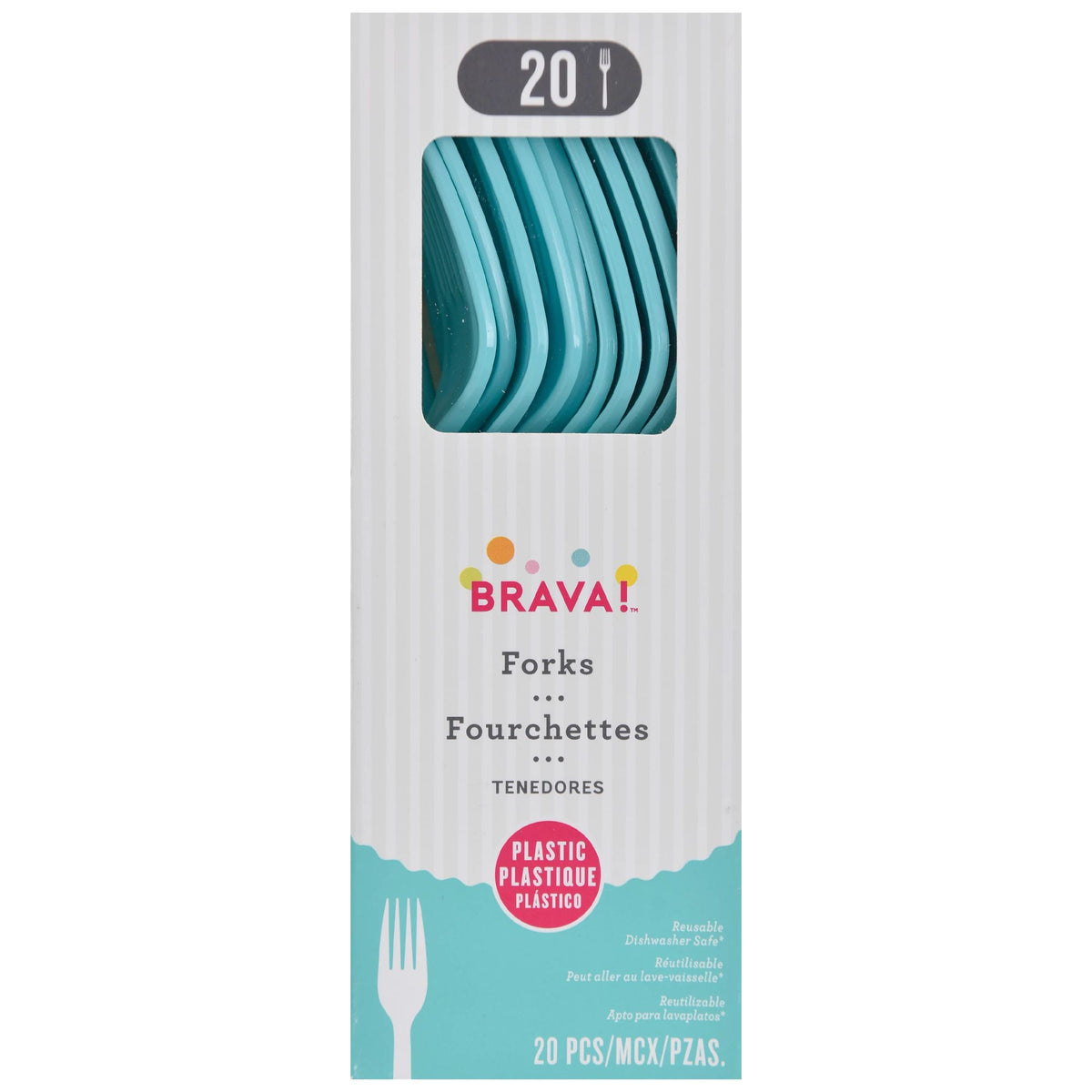 Reusable Plastic Forks, Mid Ct. - Robins Egg Blue