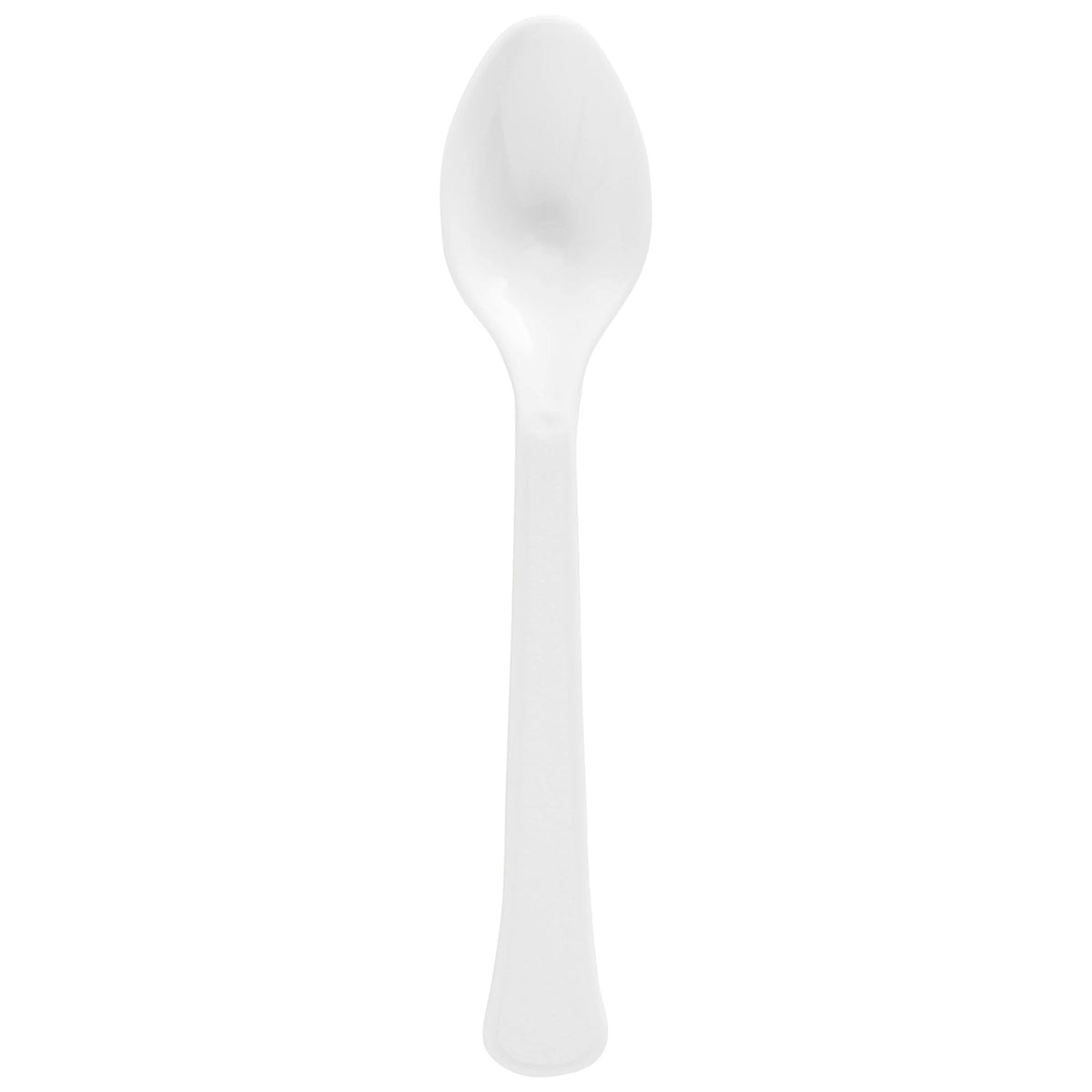 Reusable Plastic Spoons, Mid Ct. - Frosty White - 20 Count