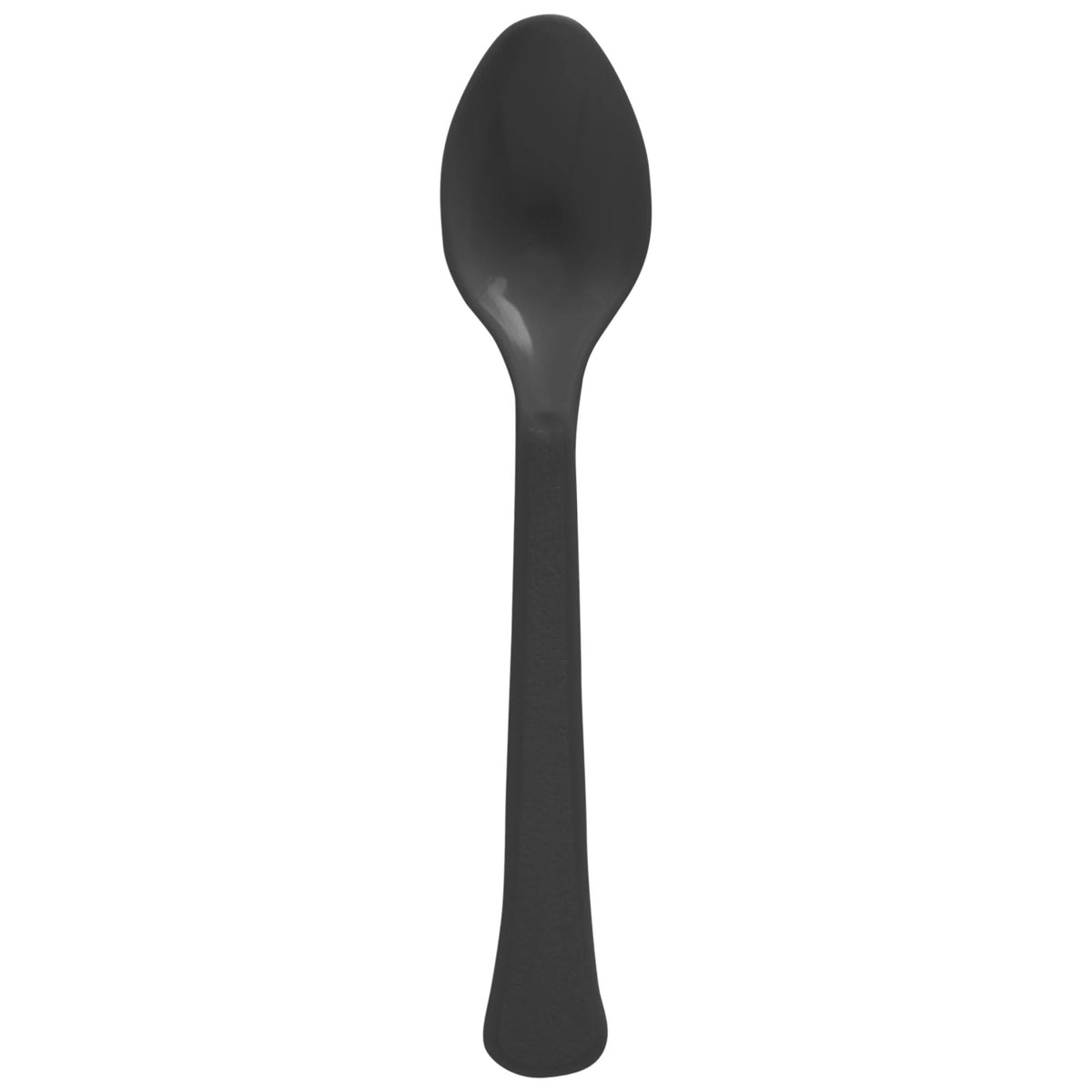 Reusable Plastic Spoons, Mid Ct. - Jet Black - 20 Count