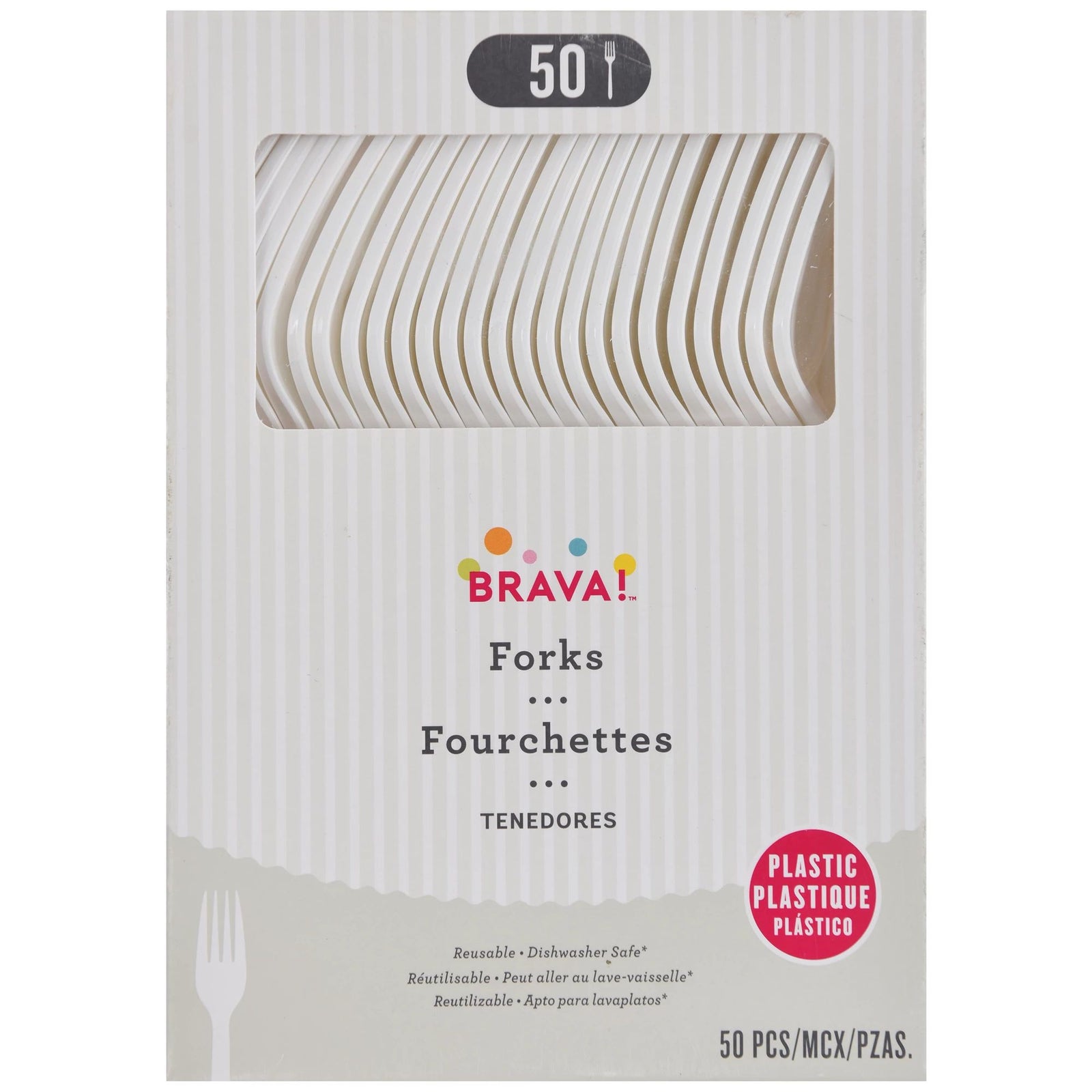 Reusable Plastic Forks, High Ct. - White