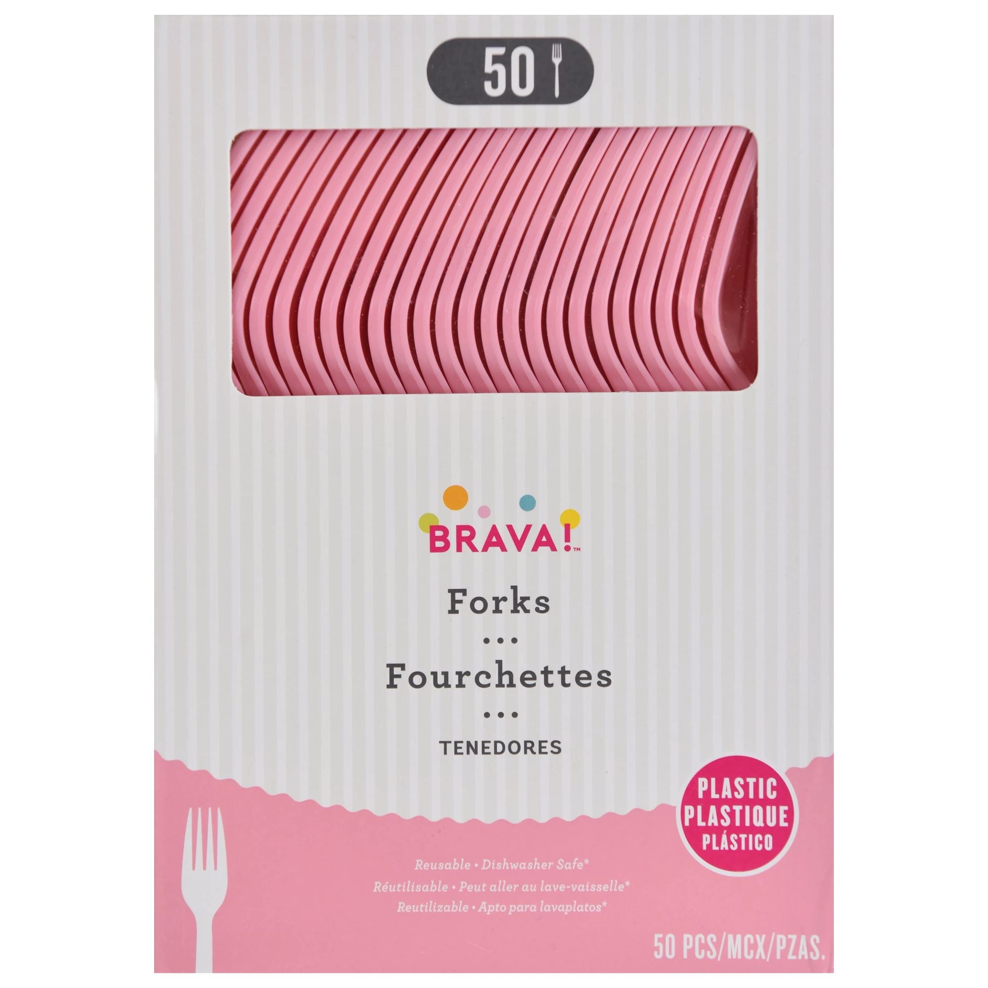 Reusable Plastic Forks, High Ct. -New Pink