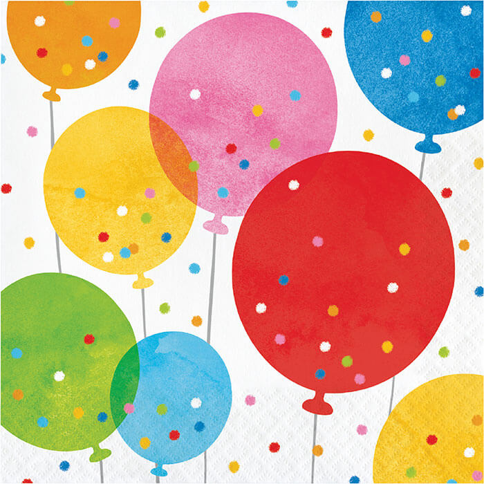 Birthday Confetti Balloons Lunch Napkins