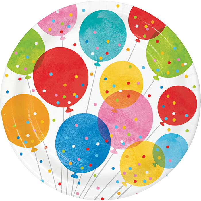 Birthday Confetti Balloons Dinner Plates