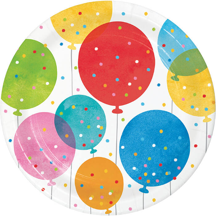 Birthday Confetti Balloons Luncheon Plate