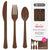 Reusable Plastic Cutlery Assortment, Low Ct. - Chocolate Brown