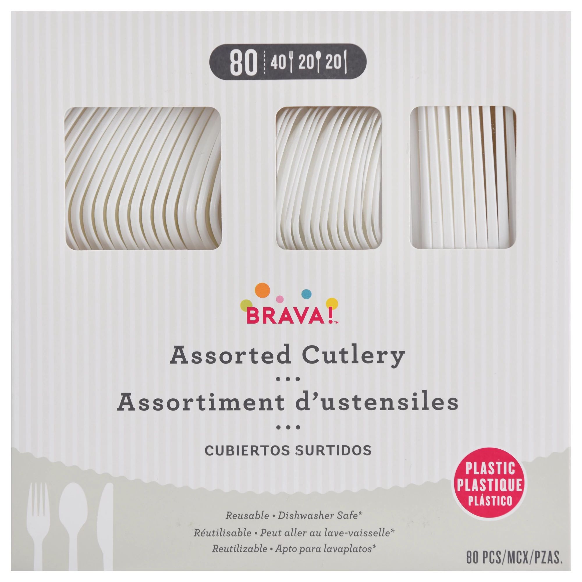 Frosty White - Boxed, Heavy Weight Cutlery Asst., 80 Ct.