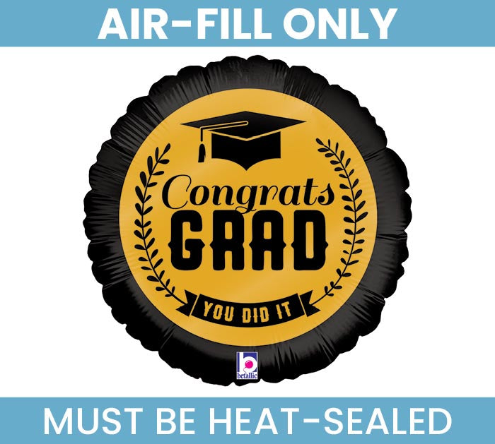 9" CONGRATS GRAD MUST FILL WITH AIR ONLY