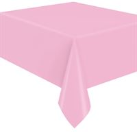 Lovely Pink Solid Flannel-Backed Vinyl Table Cover 54" x 108"