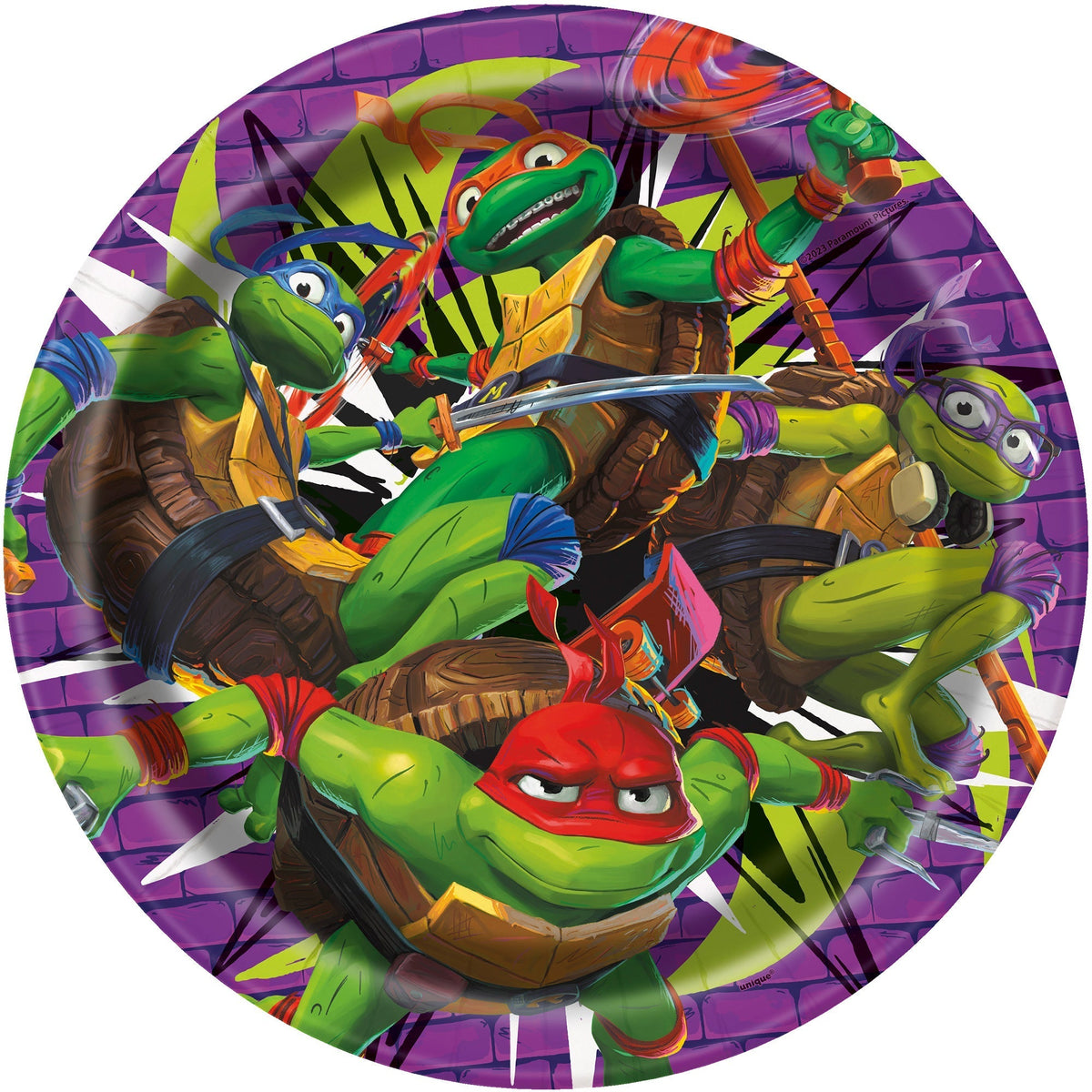TMNT Mutant Mayhem Round 9" Dinner Plates