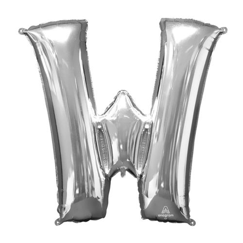 Letter W Silver Foil Balloon