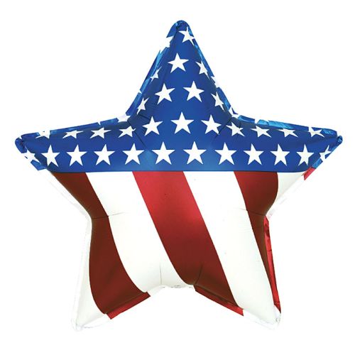 C004 31&quot; PATRIOTIC STAR FOIL BALLOON