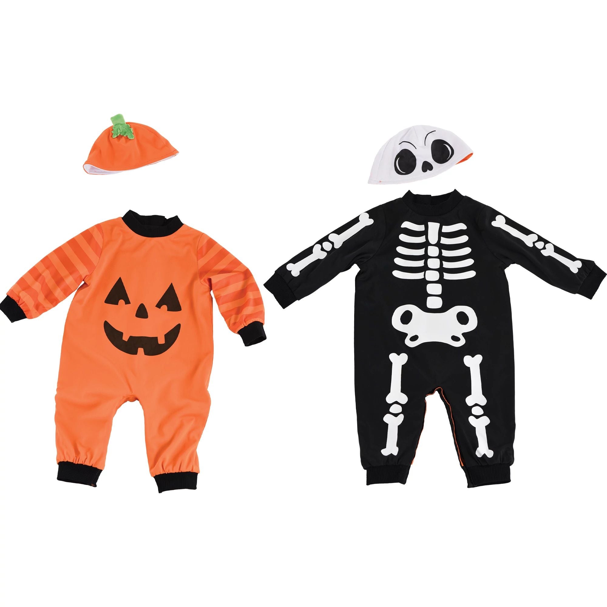 Pumpkin and Skeleton Reversible Onesie Costume for Babies