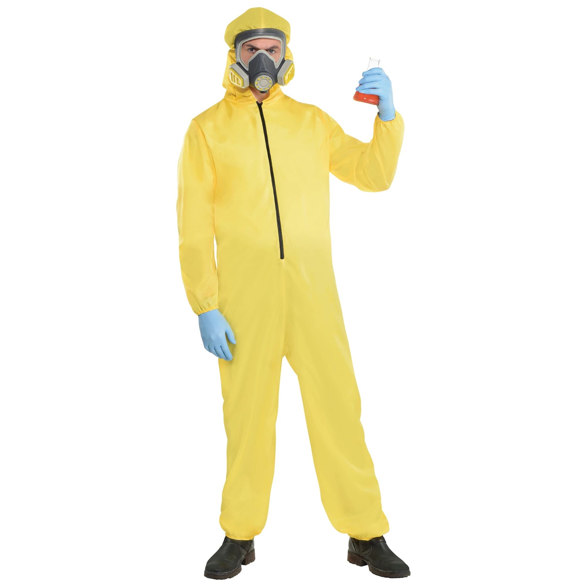 Party City Hazmat Suit Halloween Fancy-Dress Costume with Jumper and Mask for Adult Men Standard