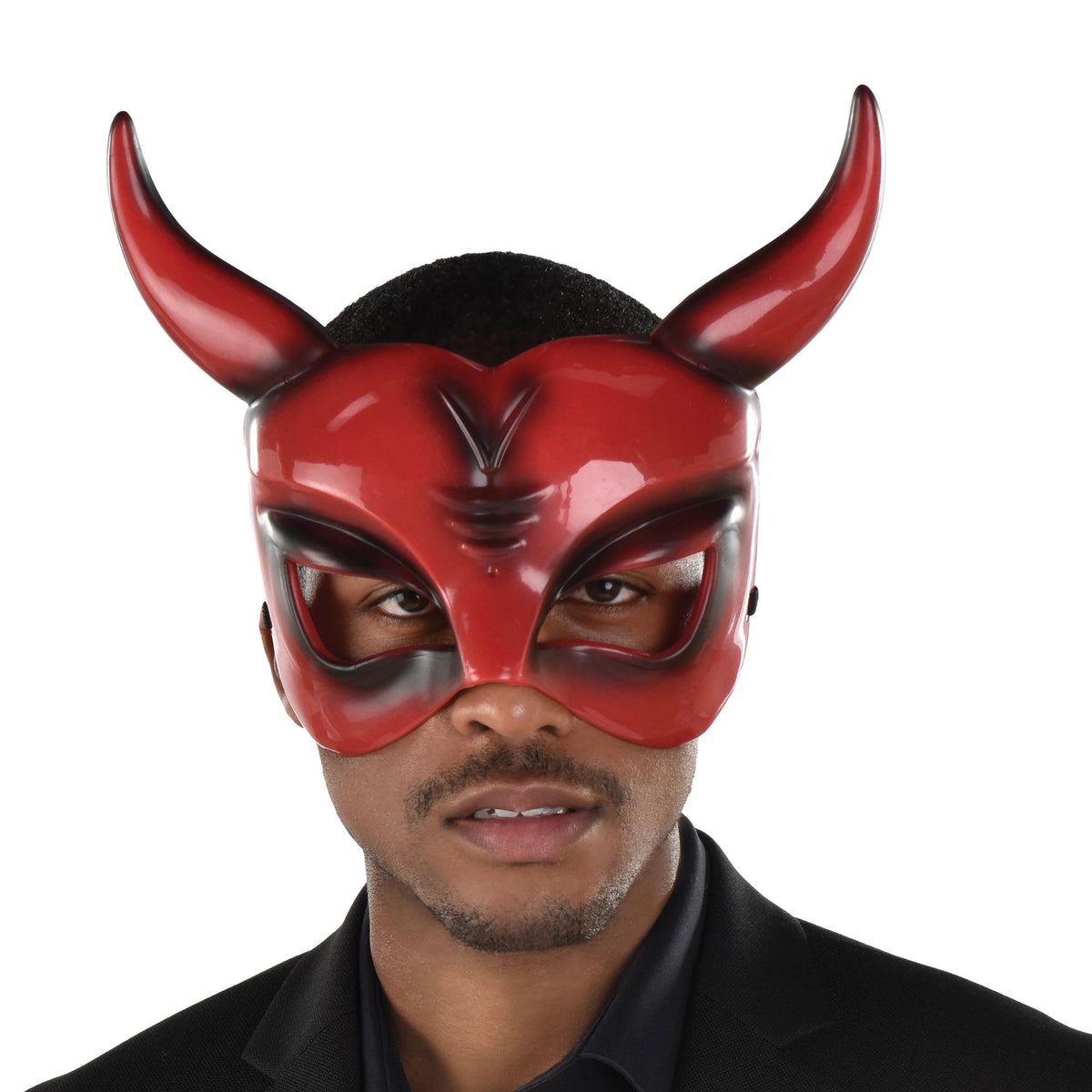 Men&#39;s Mask- Black/Red Horned Devil