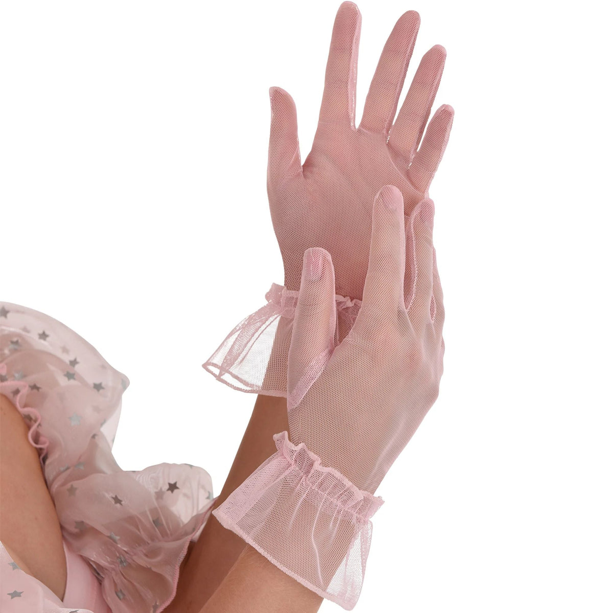 Pink Mesh Gloves - Adult