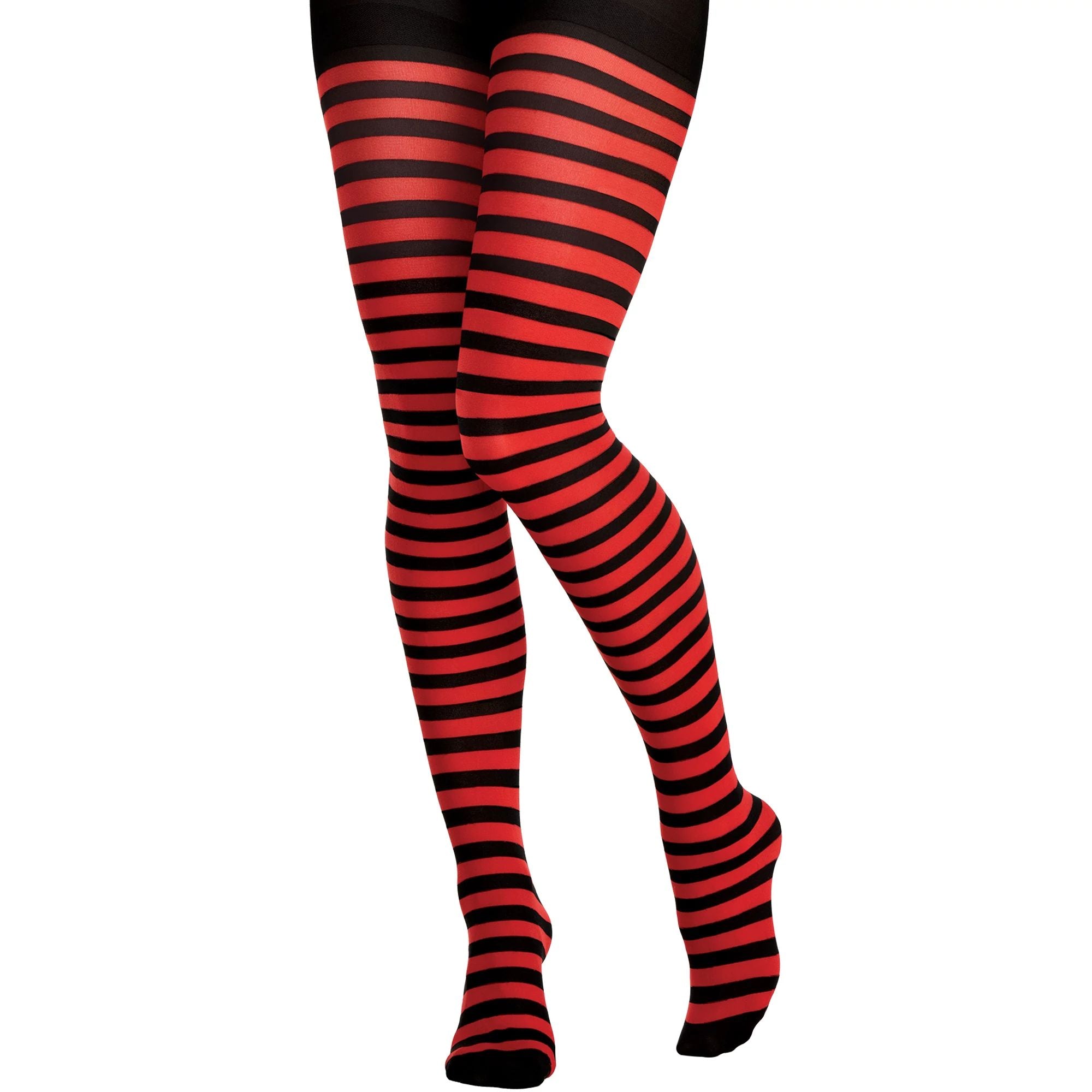 Red/Black Striped Tights - Adult Standard