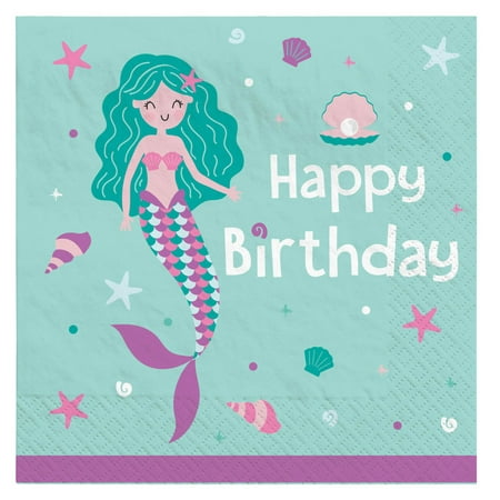 Mermaid Birthday Small Napkins 16ct