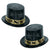Happy New Year Black & Gold Star Topper Hat