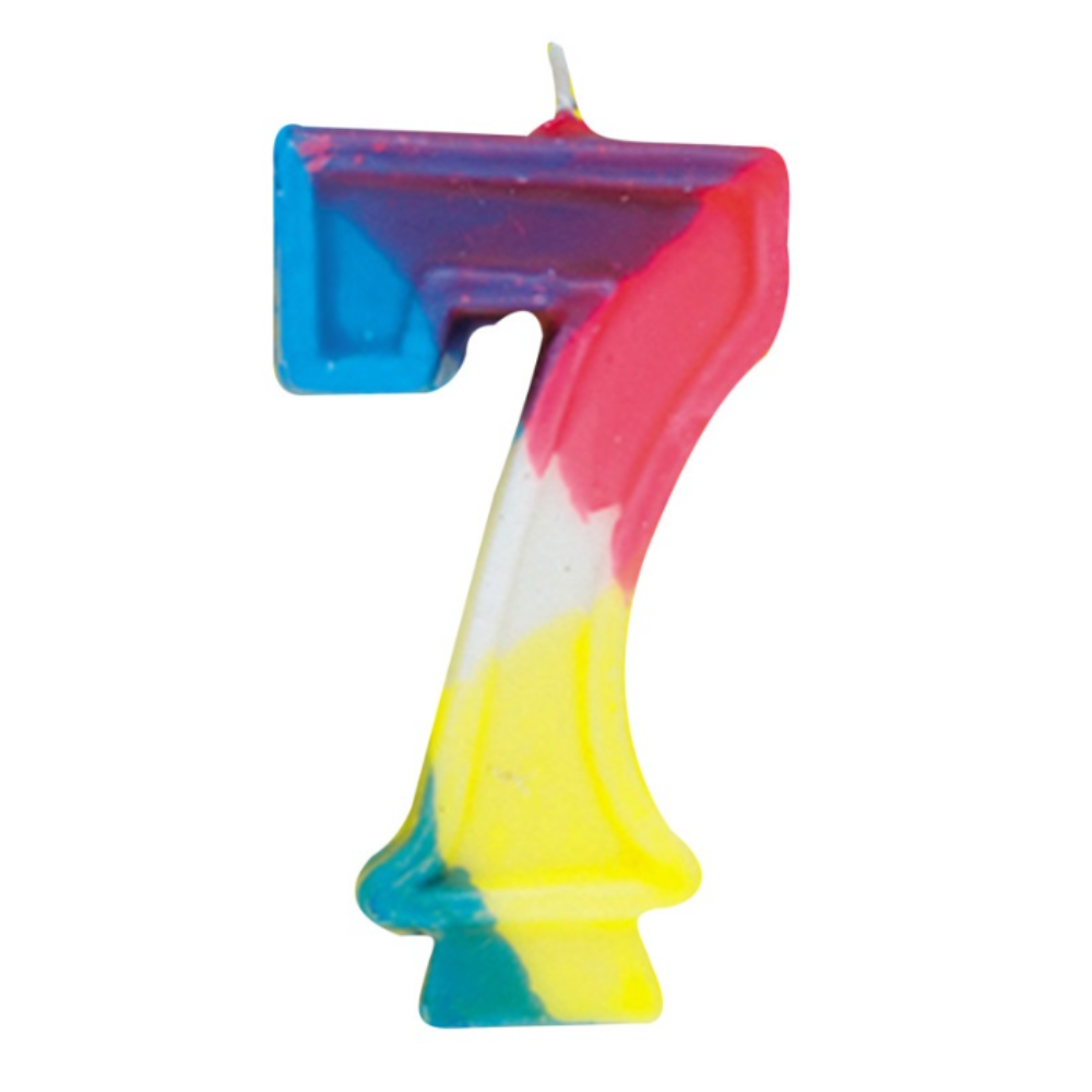Numbers Rainbow Birthday Candle
