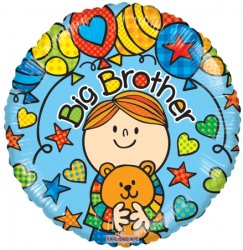 510A 18&quot; BIG BROTHER STARS &amp; HEARTS FOIL BALLOON