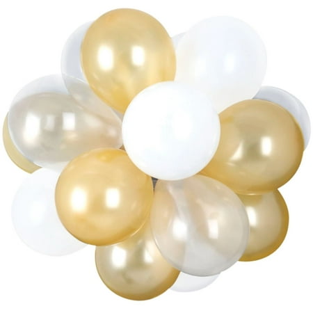 Golden Air-Filled Latex Balloon Chandelier
