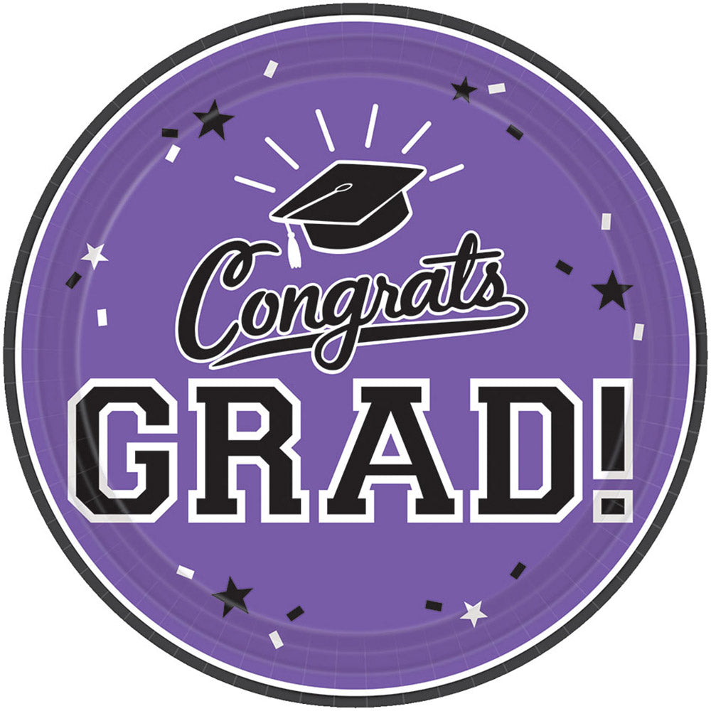 Purple Graduation Plates 18ct