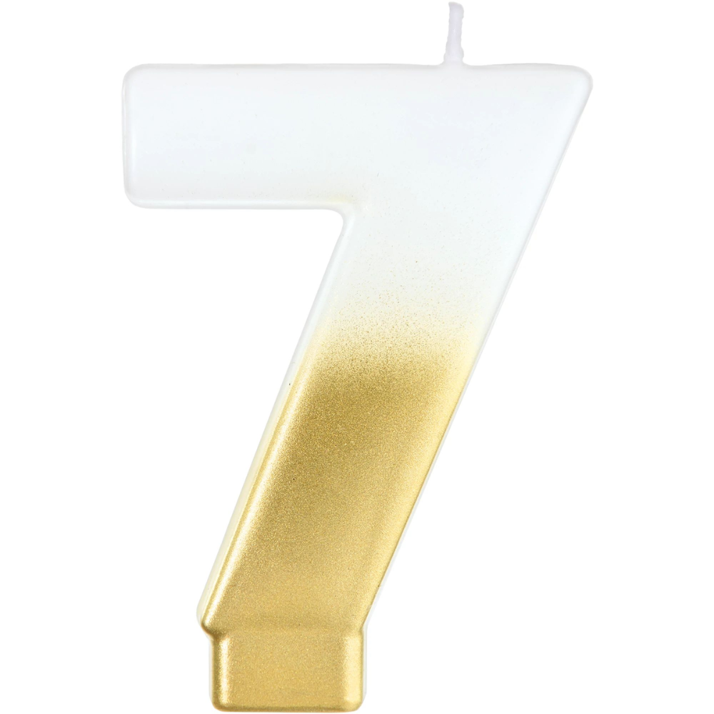 White/Gold Ombre Candle - 0-9