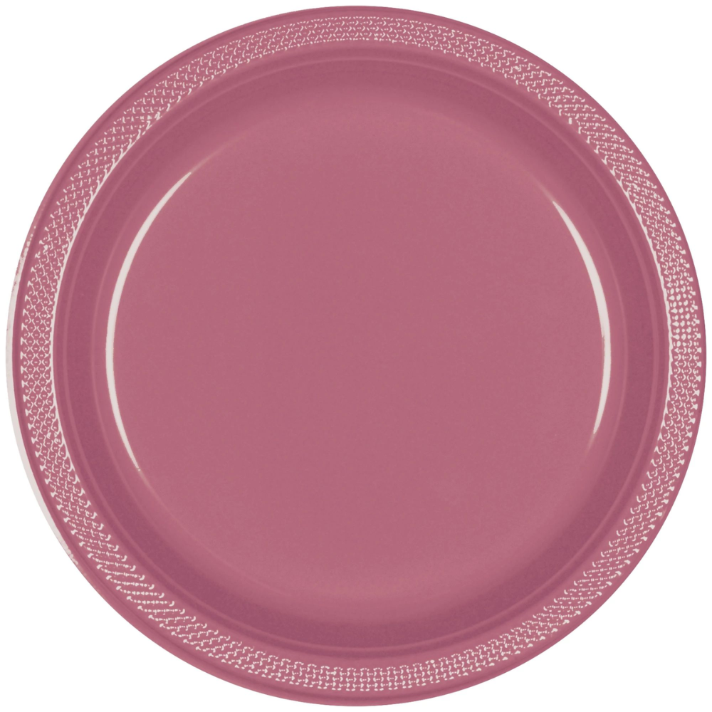7" Plastic Plates 20 Ct. - Mauve