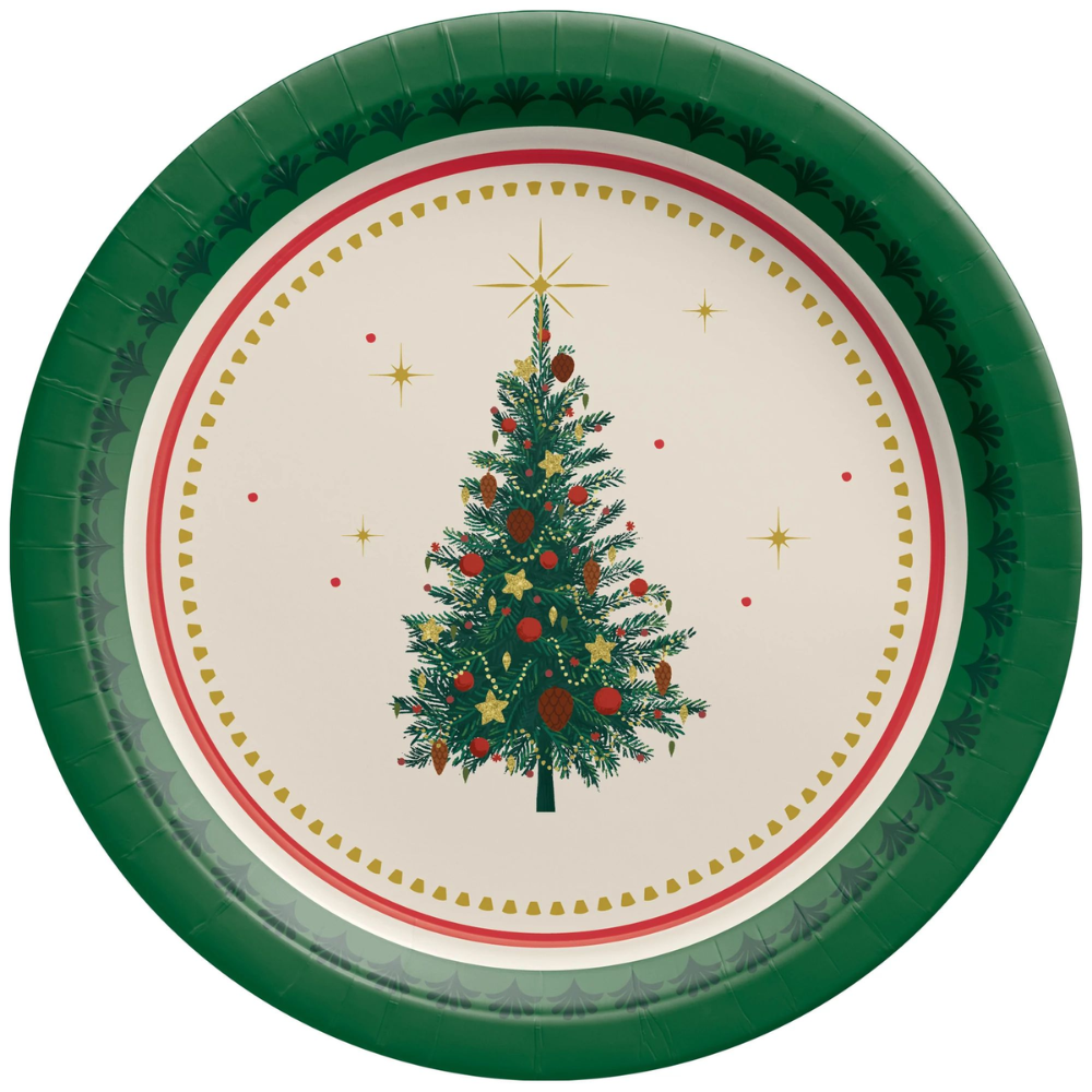 Elegant Evergreen 7" Round Plates