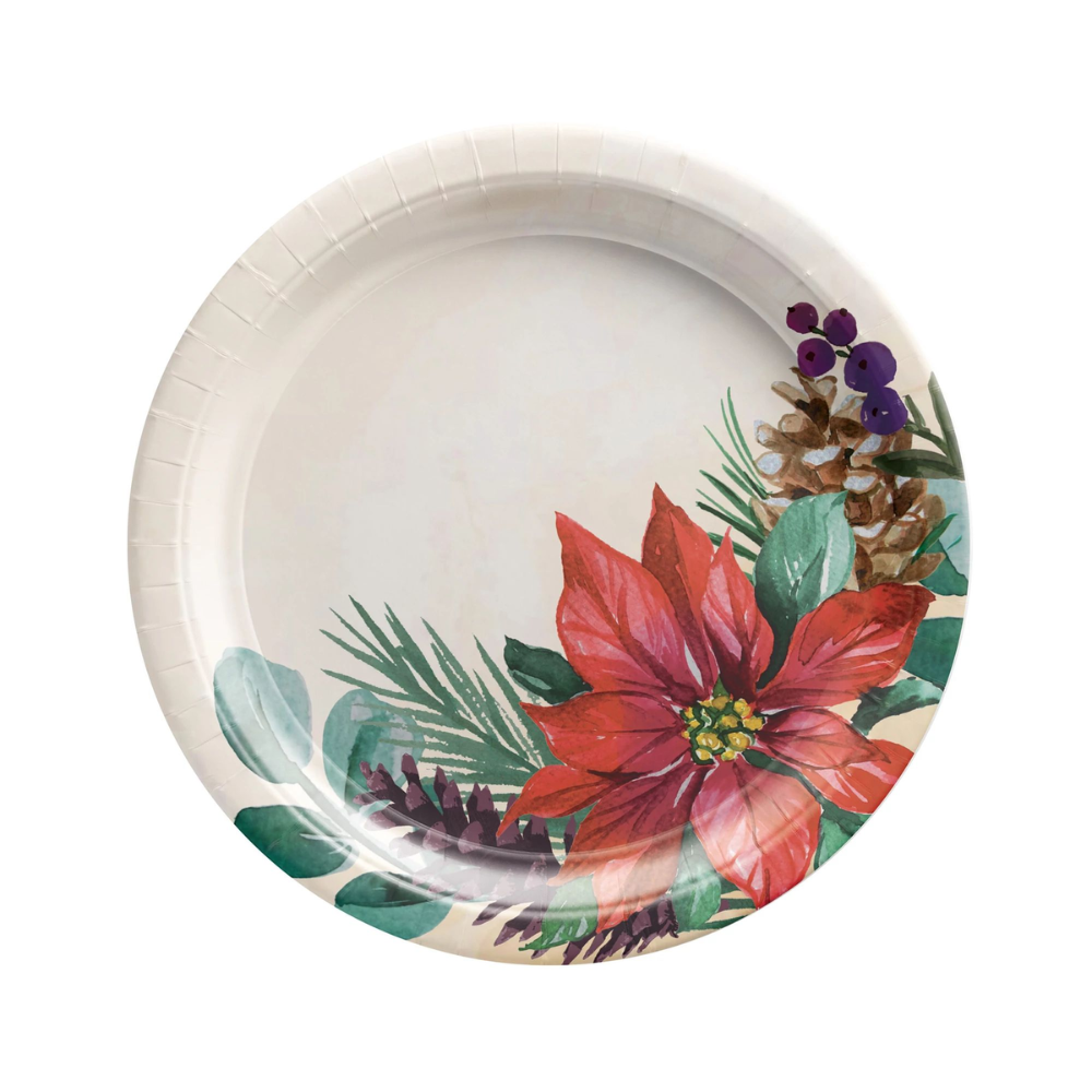 Traditional Pointsettia 7" Plates