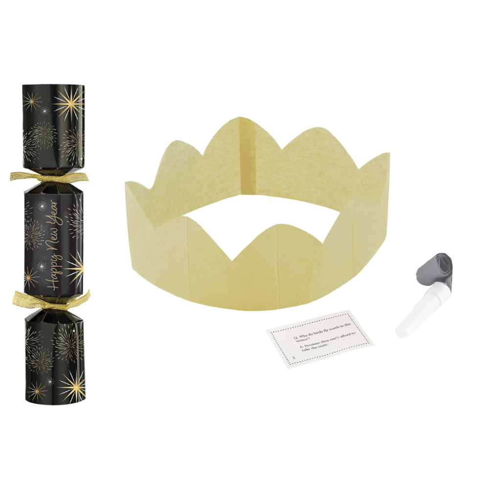 New Years Oversized Cracker - Black, Silver, Gold