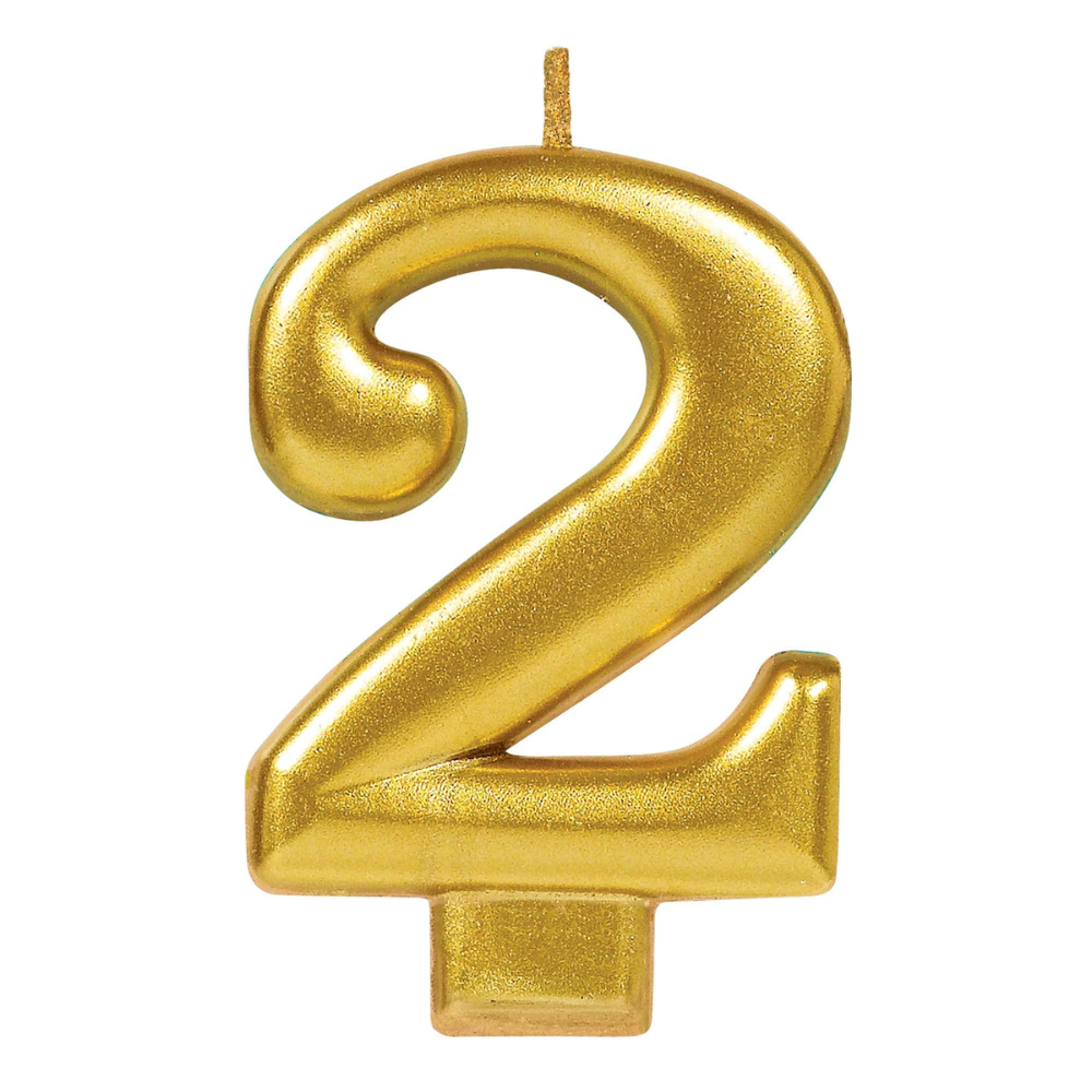 Numeral #1 Metallic Candle - Gold 0-9