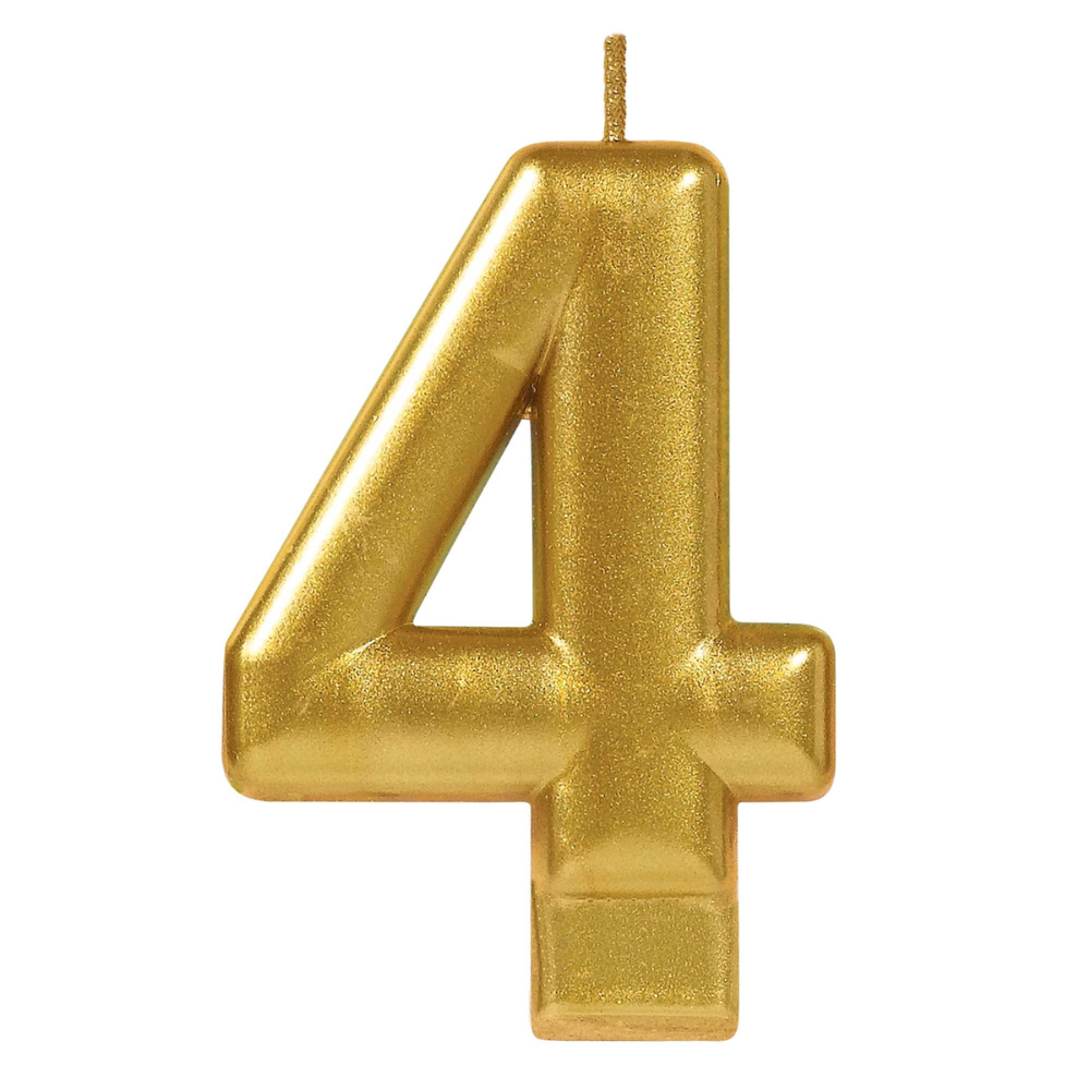 Numeral #1 Metallic Candle - Gold 0-9