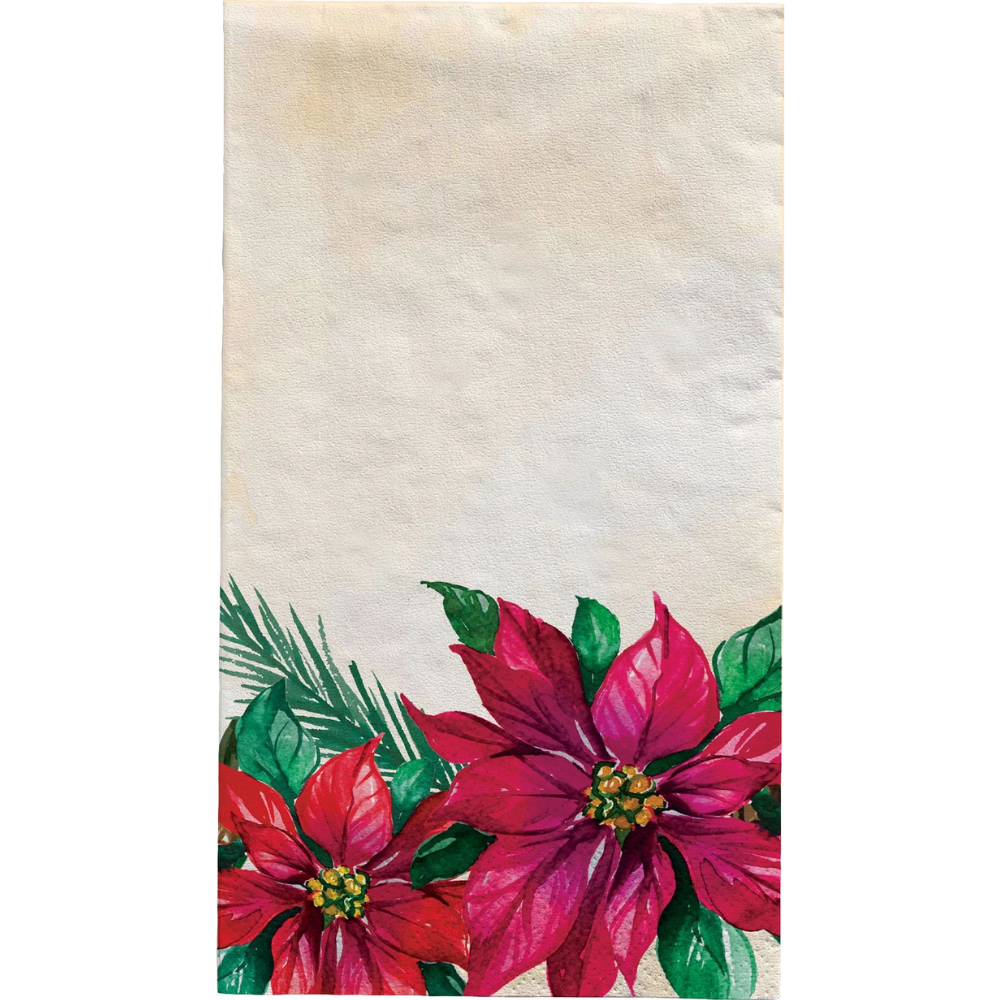 Traditional Pointsettia Guest Towels