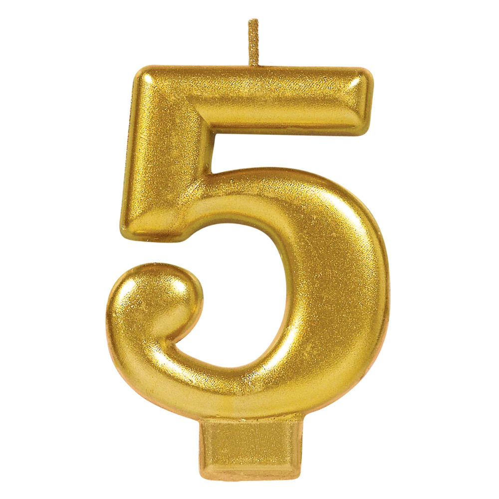 Numeral #1 Metallic Candle - Gold 0-9