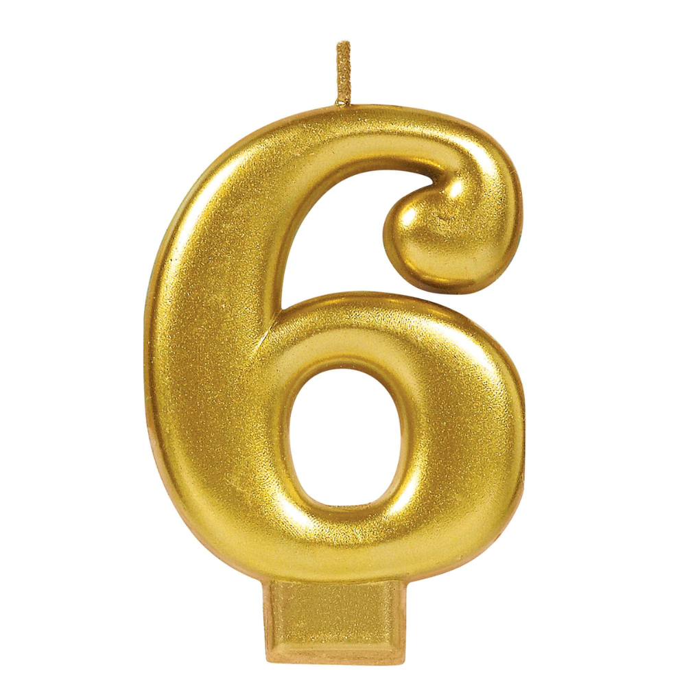 Numeral #1 Metallic Candle - Gold 0-9