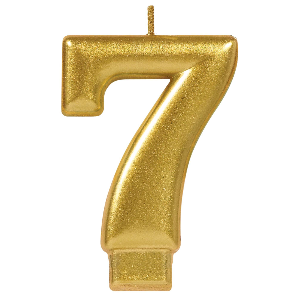 Numeral #1 Metallic Candle - Gold 0-9
