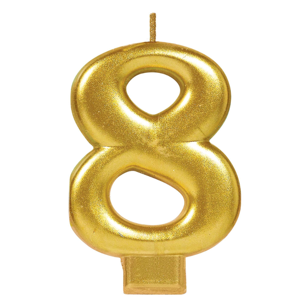 Numeral #1 Metallic Candle - Gold 0-9