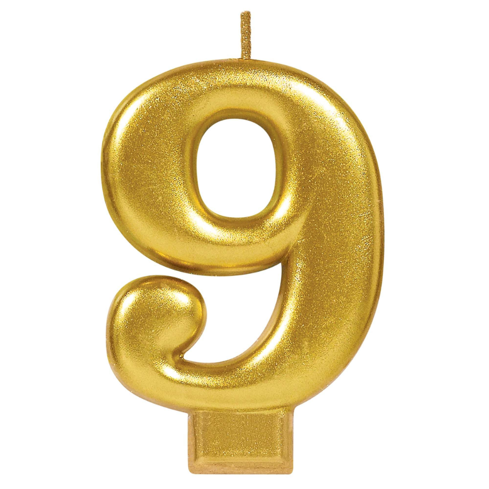 Numeral #1 Metallic Candle - Gold 0-9