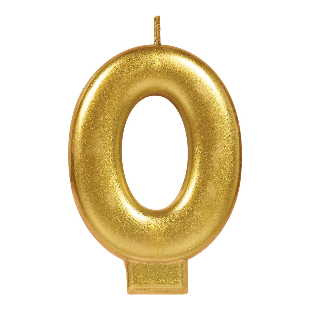 Numeral #1 Metallic Candle - Gold 0-9