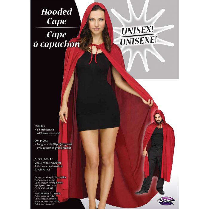 68" Hooded Cape Assortment - Adult