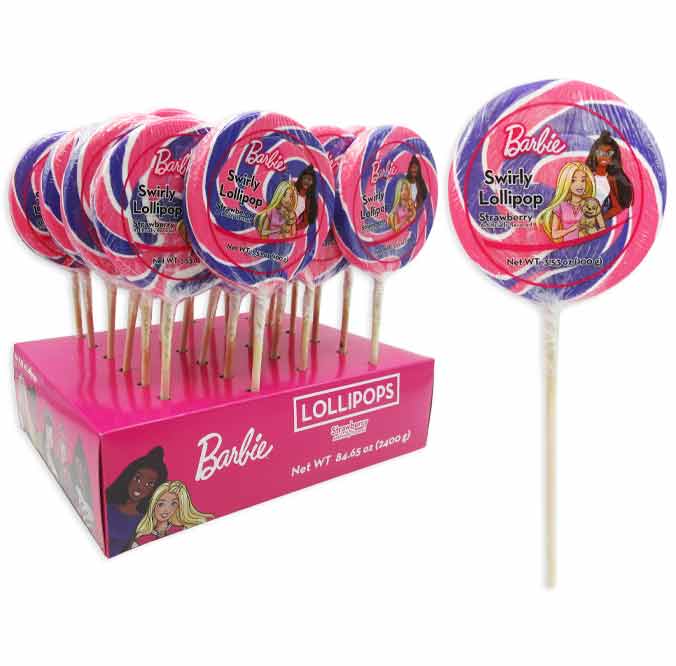 BARBIE SWIRLY LOLLIPOPS IN DISPLAY
