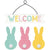 Welcome Easter Bunnies Hanging Fiberboard Sign