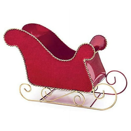 Red Velvet Tin Sleigh Planter