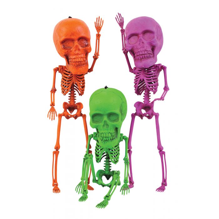 17" Neon Big Head Skeleton Assortment PDQ