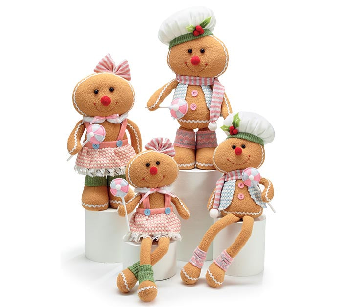 PLUSH PASTEL GINGERBREAD FAMILY