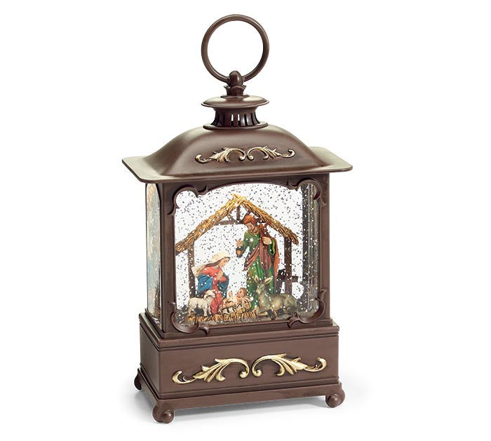 NATIVITY LANTERN SNOW GLOBE