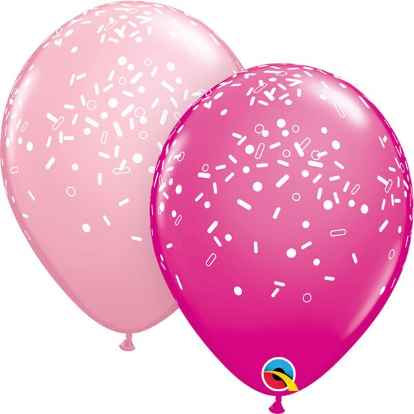 Sprinkles &amp; Dots Pink Assortment Latex Balloon 1ct, 11&quot;