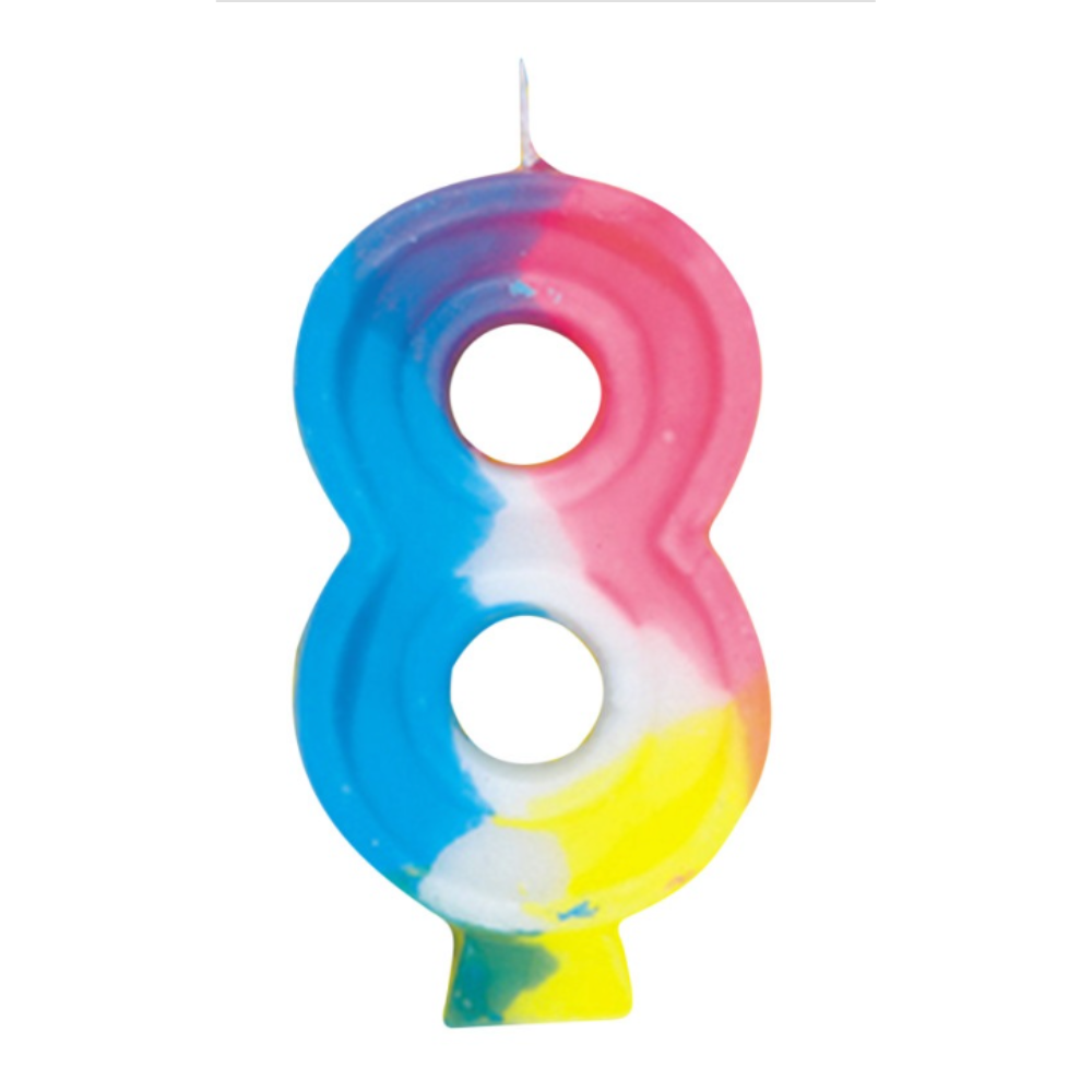 Numbers Rainbow Birthday Candle