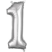AIR ONLY - 16" Silver Number Balloon